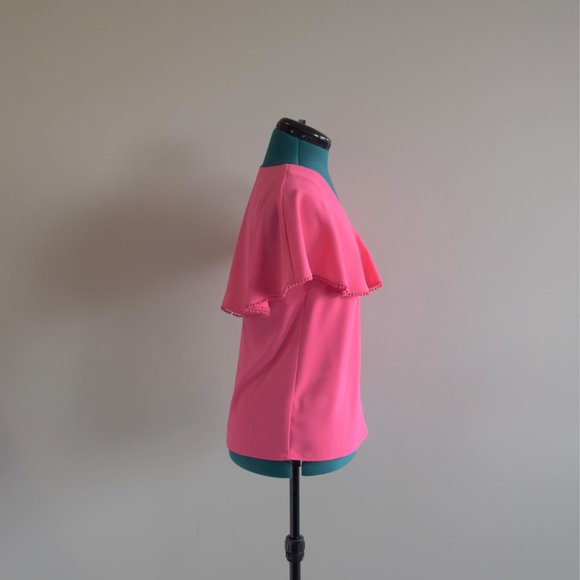 Trina Turk Layered V-Neck Fringe Blouse - Picture 4 of 9